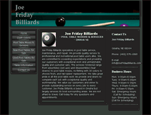Tablet Screenshot of joefridaybilliards.com